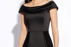 Rochie neagră din tafta cu design minimalist