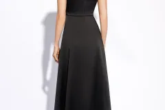 Rochie neagră din tafta cu design minimalist