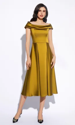 Rochie galben Chihlimbar din tafta