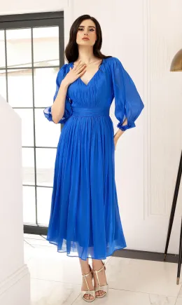 Rochie midi albastru royal 