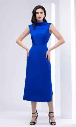 Rochie albastru royal cu croi drept