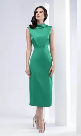 Rochie verde smarald midi cu croi drept