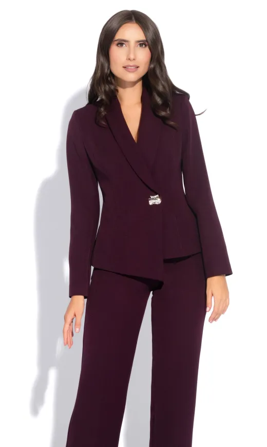 Sacou asimetric bordo elegant 